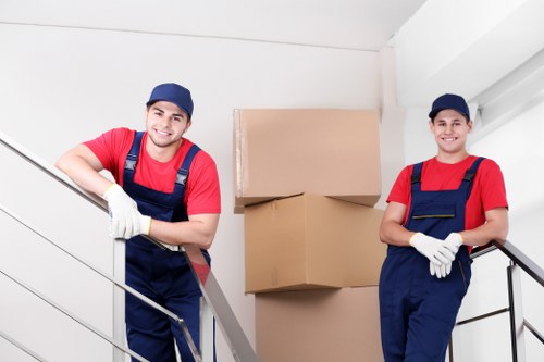 Removal van and moving boxes prepared for a Gospel Oak home move