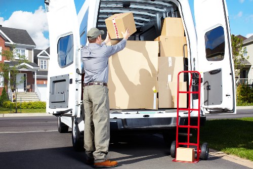 Furniture being loaded into a moving van